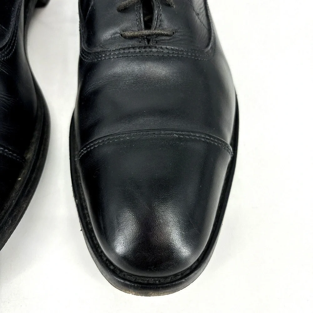 Mens 11.5‎ B Allen Edmonds Park Avenue Black Cap Toe Oxford Dress Shoes USA